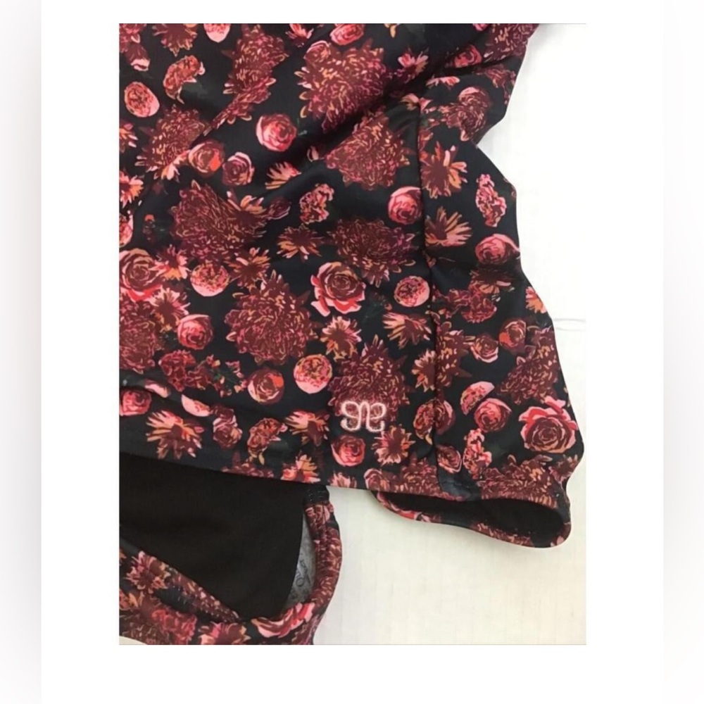 Albion Fit Floral Bathing Suit  - Black and Red - Picture 7 of 8